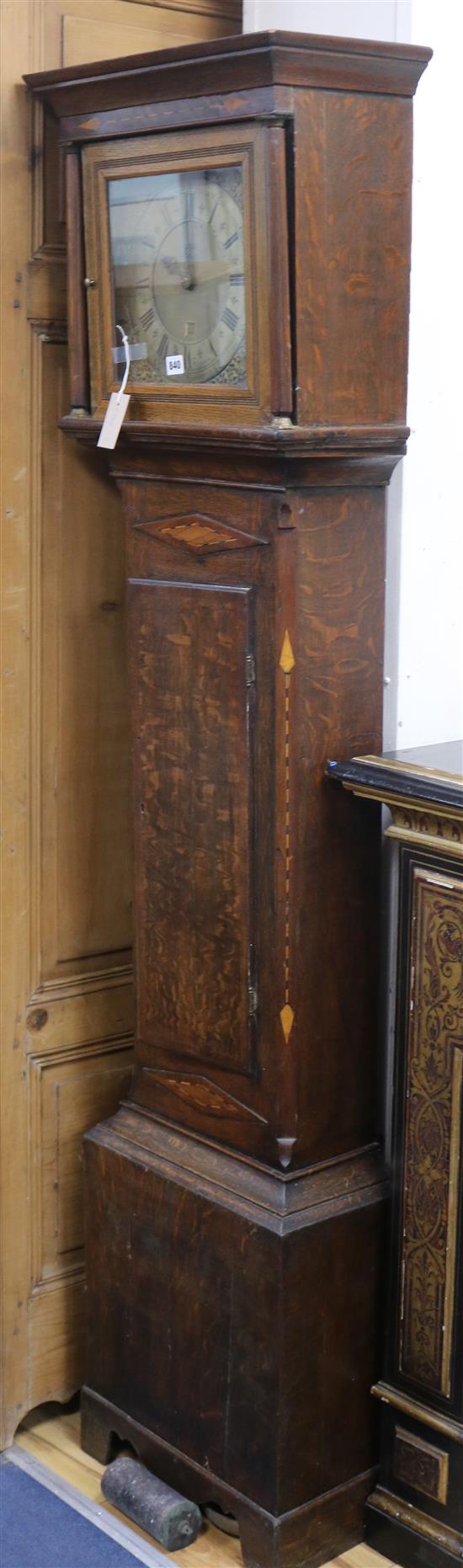 Joseph Thompson of Cirencester - A mid 18th century oak 30 hour longcase clock H.192cm